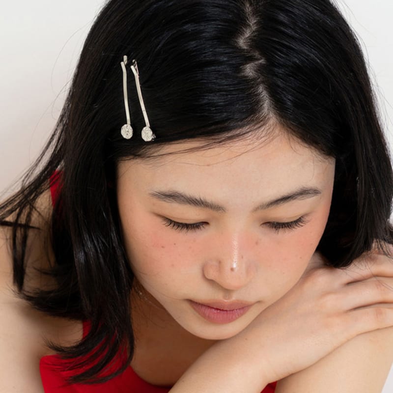 

geegee [2set] petit cookie hair pin silver