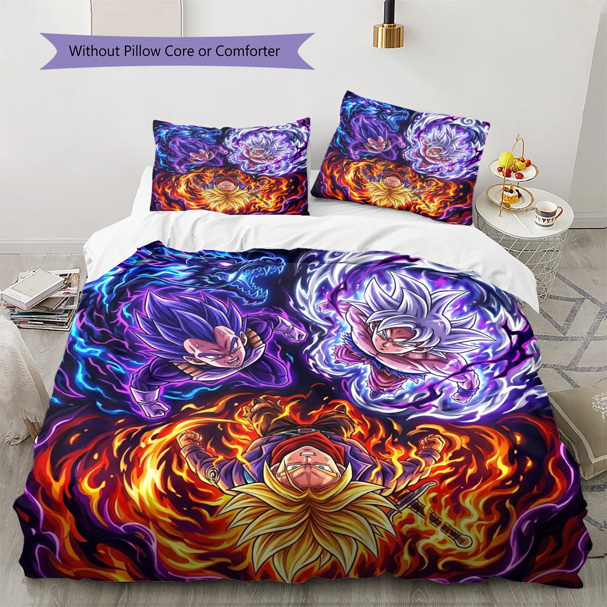 

Dragon Ball Goku Pattern Bedding Quilt Set Quilt Cover Pillowcase Home Decoration Birthday Gift (1 * duvet cover + 2 * pillowcase, without core) 135x200cm
