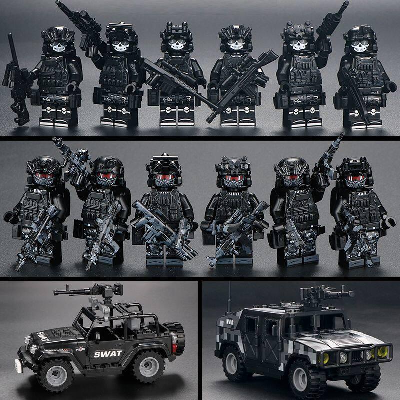 Delta Military Special Forces Police Figure Building Blocks - Ghost Soldier Assembly Toy for Kids
