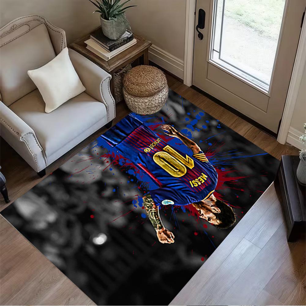 Leo Messi Barcelona Legend Floor Rug Office Rug Perfect for Game Room Entryway Outdoor Study Room Antislip Carpet Anime Office Decor Spiritual Gift