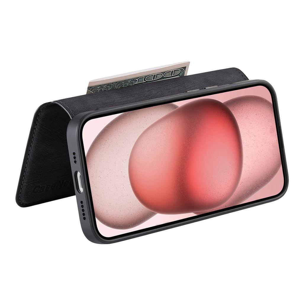 CASENEO MW-03 Für iPhone 13 Hülle mit Abnehmbarer Brieftasche Leder+TPU Handyhülle