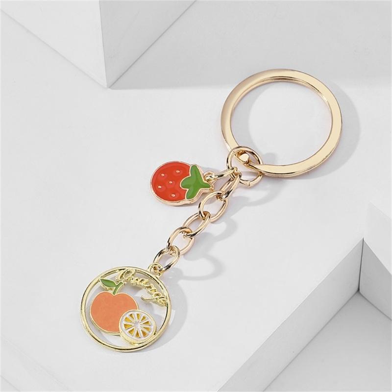Lovely Keychains Cherry Heart Plant Fruit Keyrings Pendant Designs for Trendy Women And Girls As Friendship Gifts