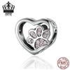 Bracciale Everlove in Argento Sterling s925 con Smalto Colorato a Forma di Zampa con Perline di Gatto e Cane