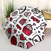 1pc Love Symbols Decorations Automatic Folding Umbrella - 8-Rib Iron Frame, Windproof, Portable Sunshade with Plastic Handle for Travel & Ou