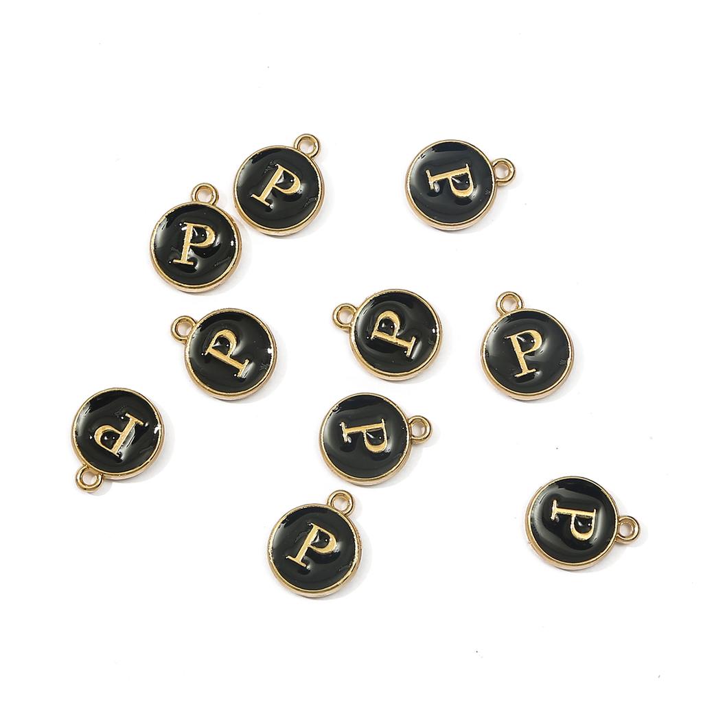 10Pcs Metal Enamel English Letters Charms Pendant For DIY Jewelry Making Necklace Bracelet Accessories