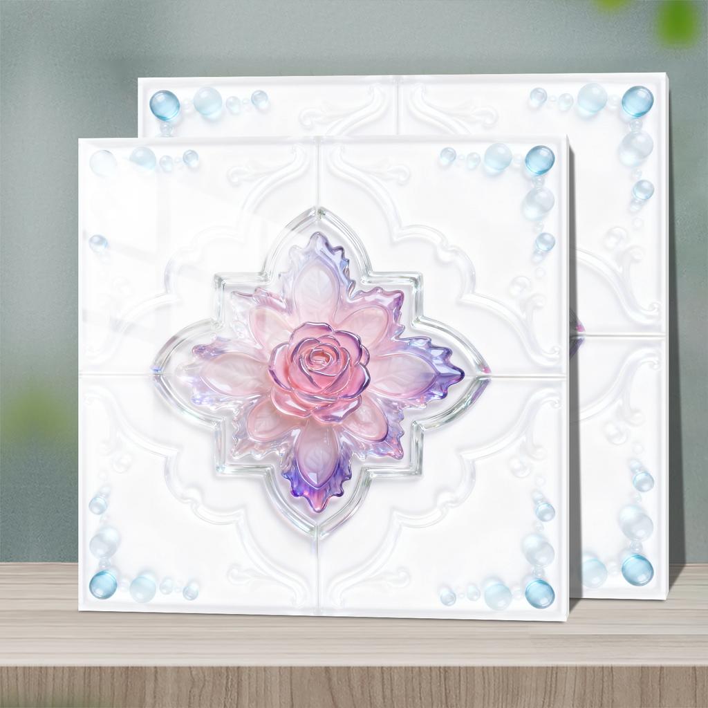 Waterproof 3D Tile Stickers Self-Adhesive PVC Wall Decals - Herringbone & Brick Style for Kitchen Backsplash Decor - Multi Designs