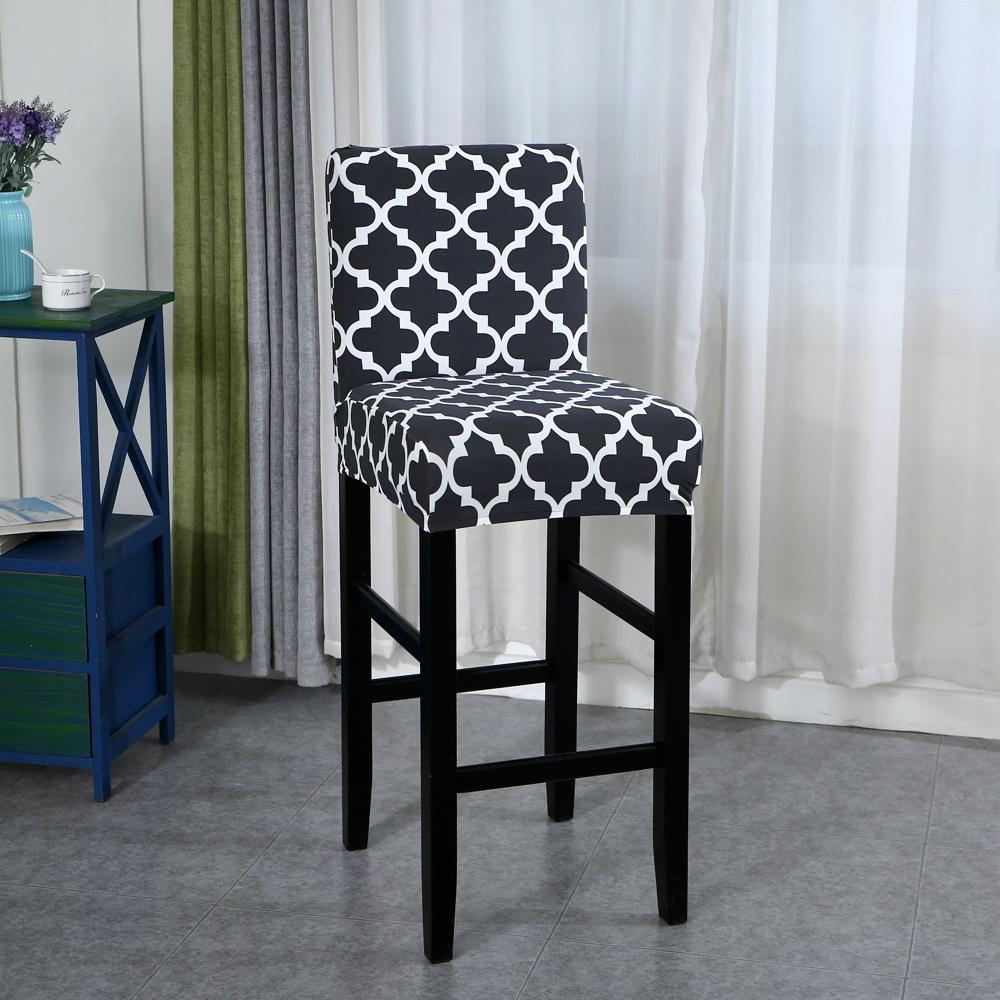 Elastic Bar Stool Chair Cover Home Dining Room Bar Seat Cover Geometric Style Restaurant Hotel Decor Washable Easy Cover 1pc