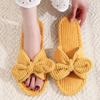 Girl cotton slippers bow home plush slippers indoor fluffy women fluffy