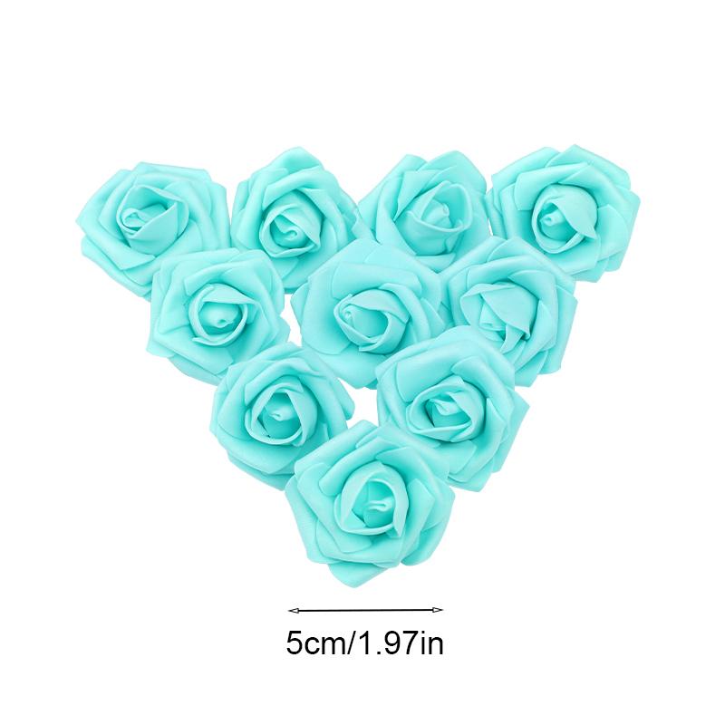 20/50Pcs 5cm Foam Rose Head Artificial Teddy Bear Roses Flower Handmade DIY Gift Decoration Wedding Party Christmas Home Decor