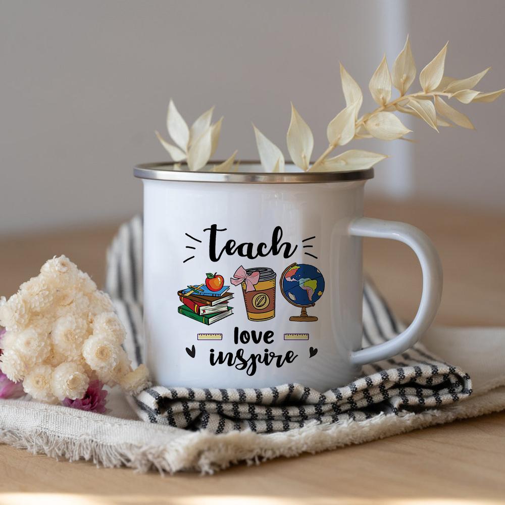 Ich bin ein Lehrer Was ist deine Superkraft Lehrer Kaffee Tee Tasse Lehrer Wertschätzung Geschenk Liebe Lehren Inspirieren Lehrer Emaille Tasse