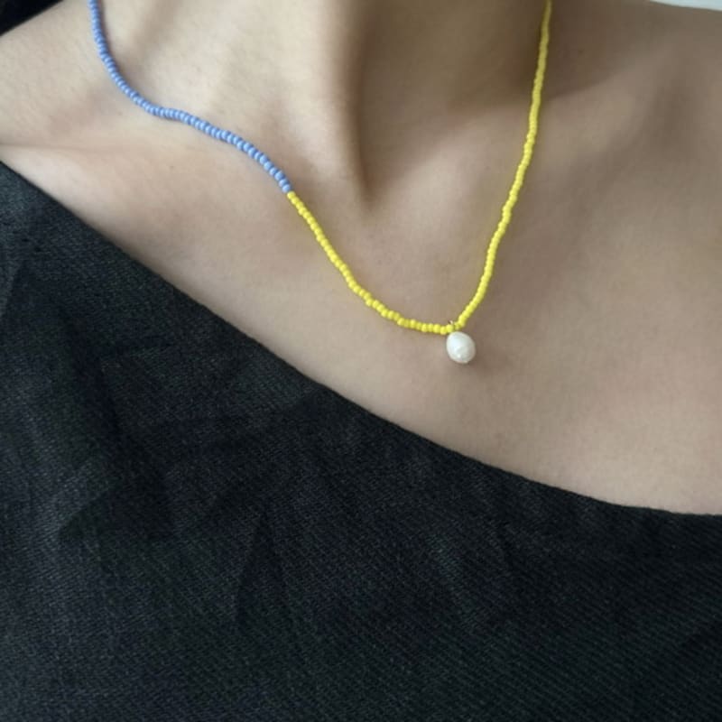 SUZURAN Nami To Pearl Beads Necklace _ Bicolor Pearl Bead Necklace