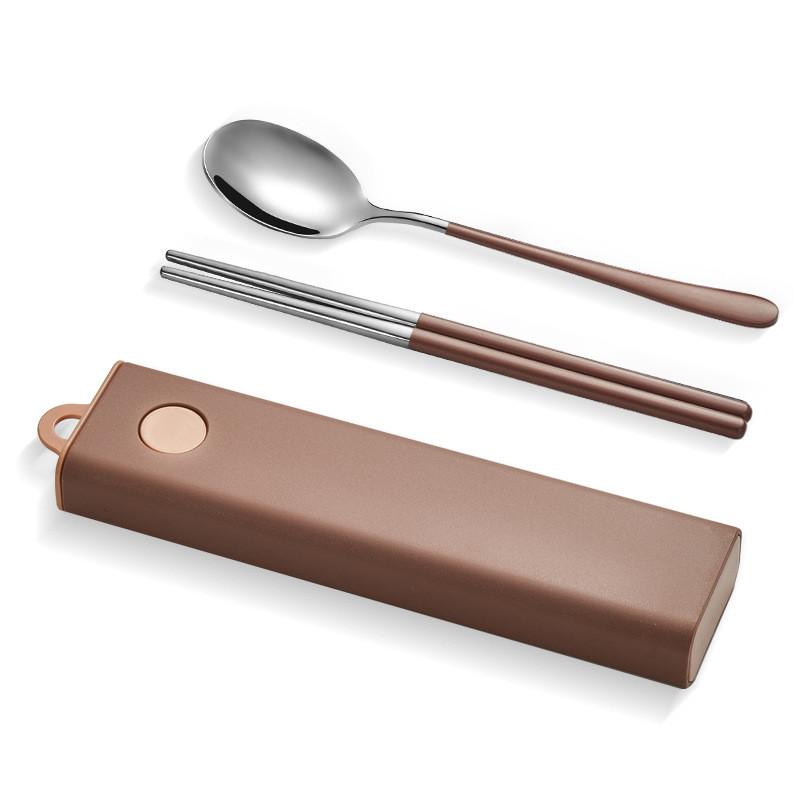 Stainless Steel Portable Cutlery Set With Mirror Polished Finish For Students And Office Workers