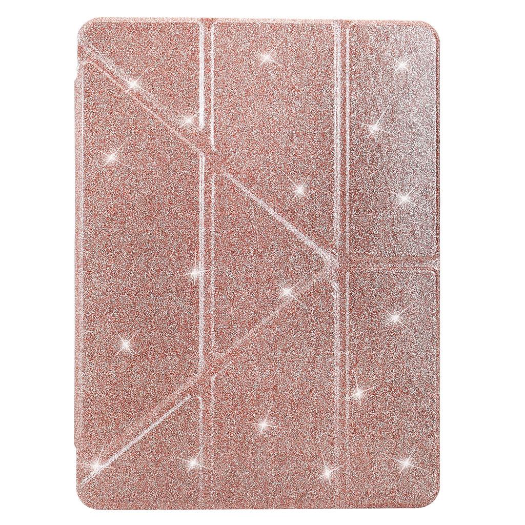 Tablet Case For Samsung Galaxy Tab S10 FE/S9 FE/S9 Y-Fold Stand Glitter Leather TPU Acrylic Clear Cover
