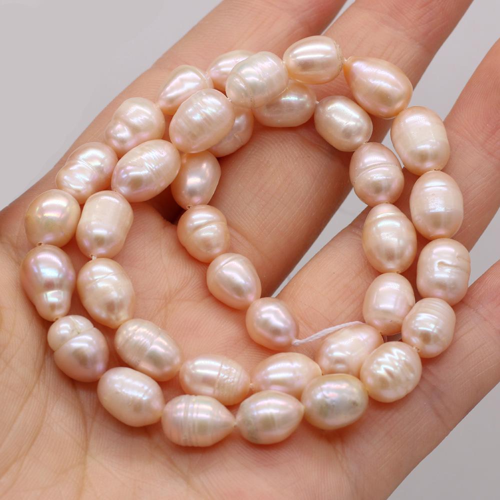 1String, A Natural Freshwater Pearls, Handcrafted Rice-shaped Pearl Beads for DIY Necklaces, Jewelry Making Supplies 36cm