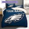 Custom Name,Philadelphia Eagles Pattern Bedding Home Decoration Birthday Gift ( 1 Duvet Cover + 2 Pillowcase, Without Core),fan Merchandise.