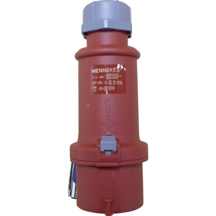 Fiche mâle CEE - MENNEKES - 16 A - IP44 - Rouge - Prêt à poser