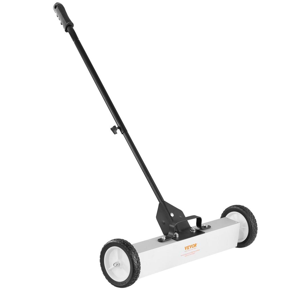 50Lbs Rolling Magnetic Sweeper with Wheels, Push-Type Magnetic Pick Up Sweeper, 24-inch Large Magnet Pickup Lawn Sweeper with Telescoping Handle, Easy