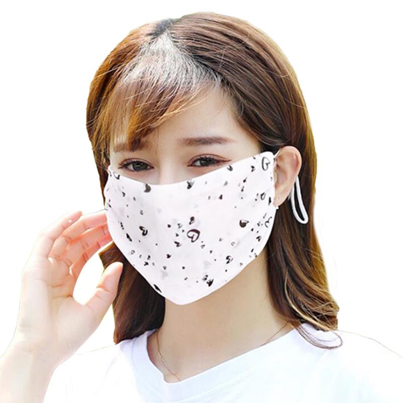 Fashionable Chiffon Printed Sunscreen Summer Breathable And Washable Dustproof Mask
