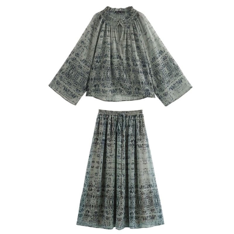 Fashion Style 2024 Summer New Arrival Women's Clothing Loose Metallic Color Line Bohemia Style Shirt 5770031