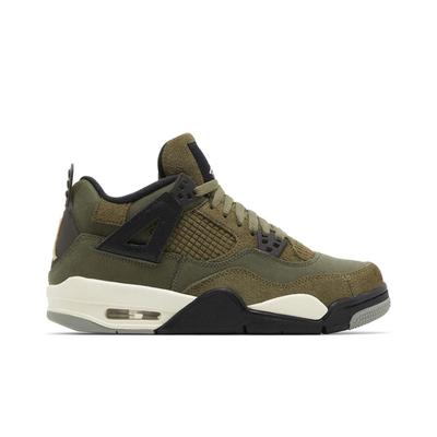 Air 4 Retro SE Craft Grade School 'Olive' (Unisex) Medium Olive / Pale Vanilla / Khaki / Black / Sail Kids' Basketball Shoes FB9928 200
