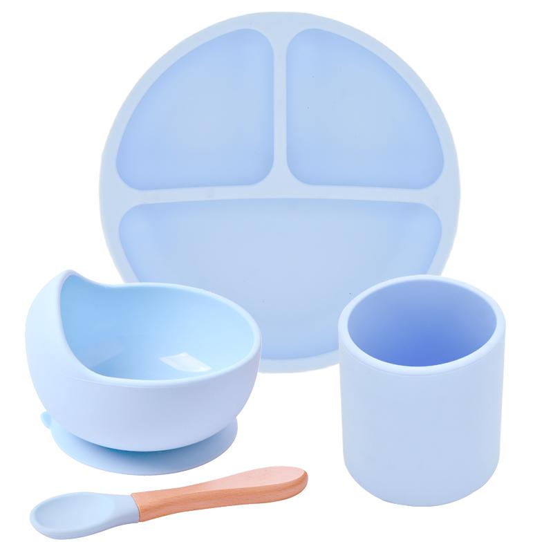 Buy 4Pcs New Design Baby Silicone Plate Cup Bowl Spoon Set Bpa Free