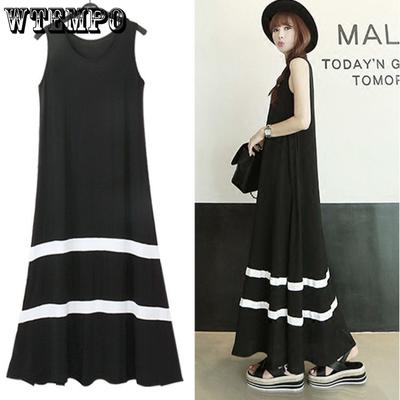 Women's Long Dress Sleeveless Big Skirt Hem Dress Summer Undershirt Long Dress Large Size Temperament Loose Women's Clothing