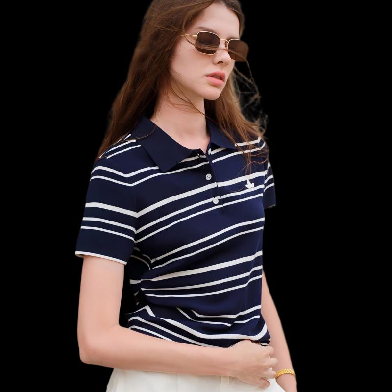 Navigare Women s Short Sleeve Polo Knit Shirt M