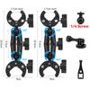 For GoPro 13 12 11 10 9 DJI Action 5 Pro Super Camera Clamp Mount Adapter Double Head Holder for Motorcycle Bracket Selfie Stick