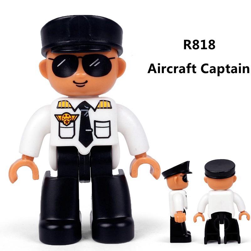 Duplo Action Figures Family Member Police Doctor Big Size Building Blocks Diy Education Kids Toys