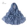 New Solid Color Silver Sequin Rhinestone Chiffon Scarf Fine Pleated Breathable Women's Turban Wrap Malay Shawl
