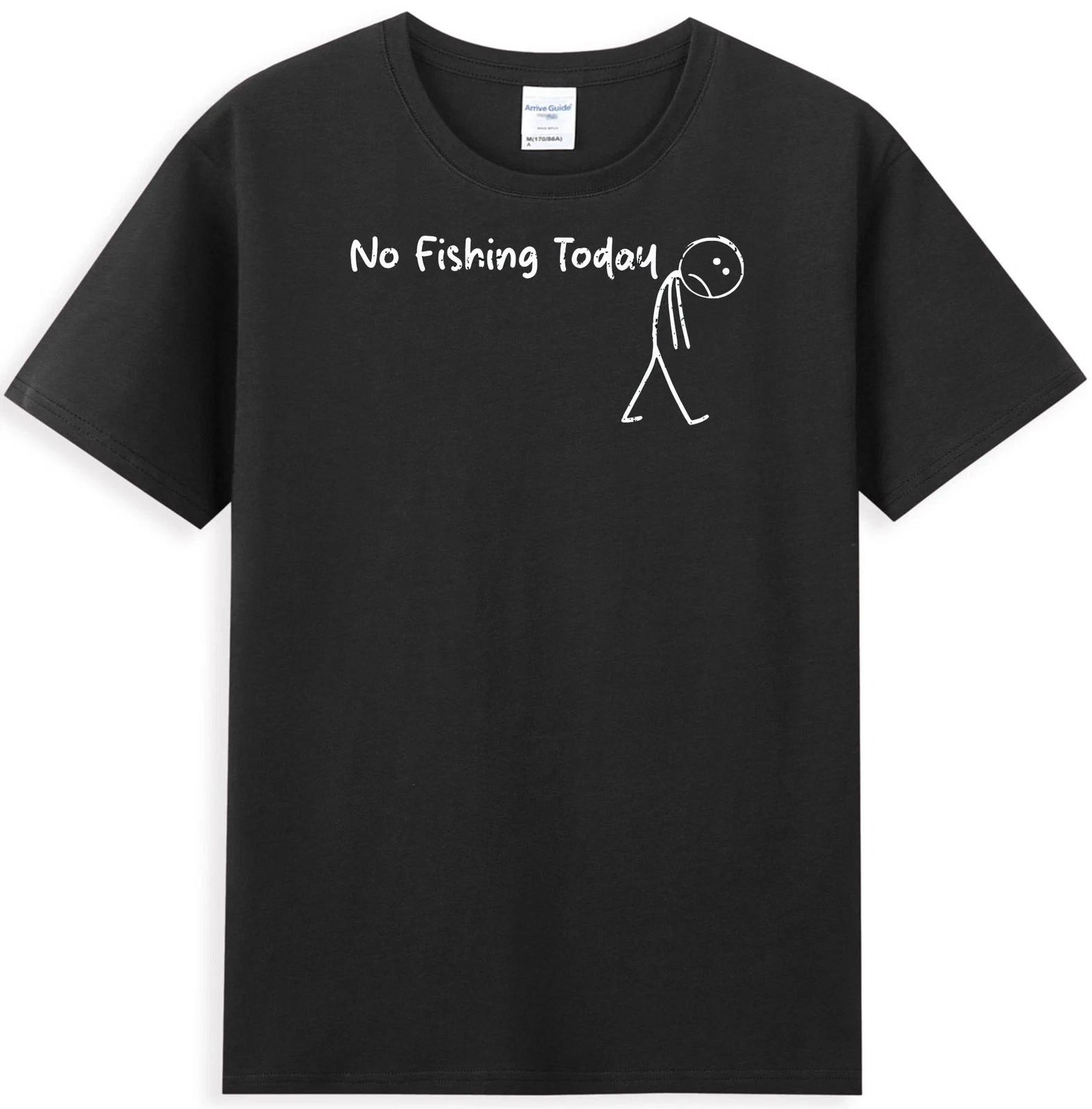 No Fishing Today Funny Sad Stick Figure Graphic Men s T- Shirt M