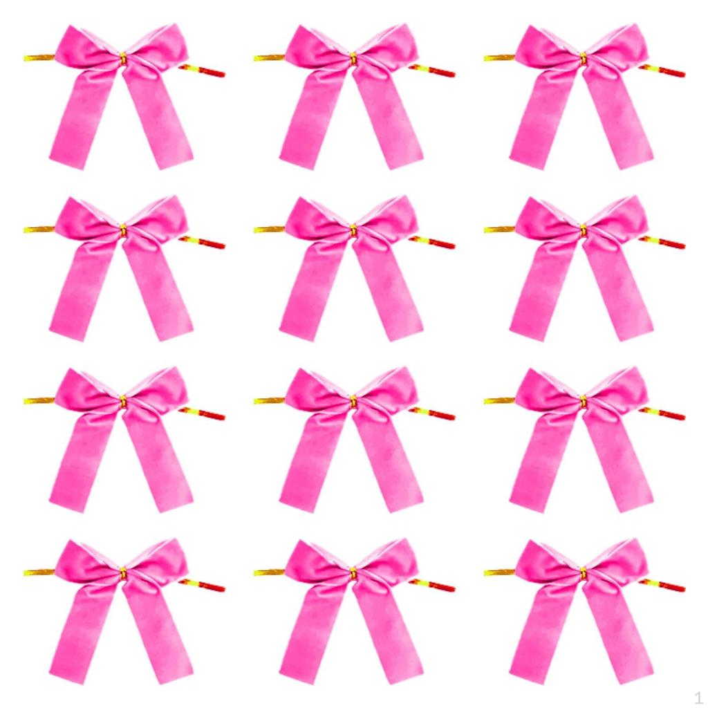 12 kusů Sametové mašle pro vánoční ozdoby Mašličky Vánoční párty Dveřní potřeby Svátek