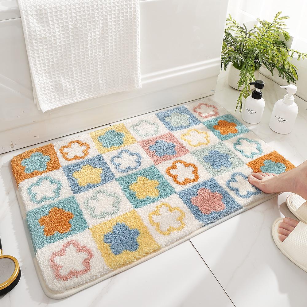 Nordic Minimalist Ins Style Bathroom Mat, Door Mat, Bathroom Floor Mat, Strong Absorbent Mat, Entrance Toilet Carpet, Thickened
