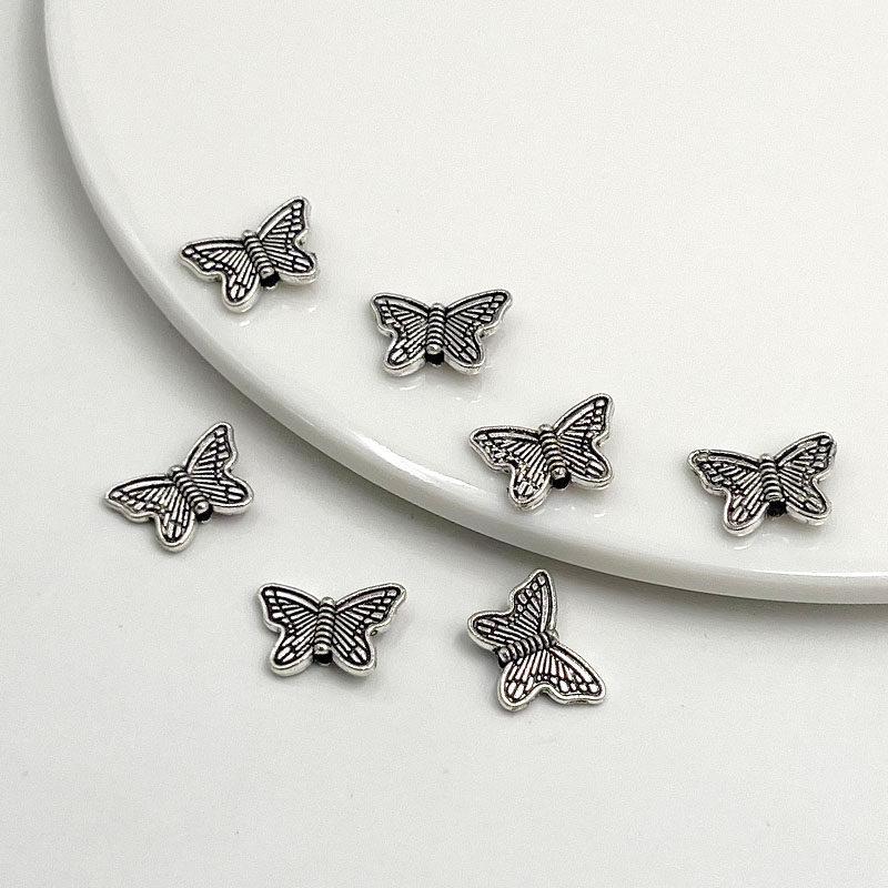 Tibetan Silver Alloy Butterfly Spacer Beads for DIY Handmade Bracelets