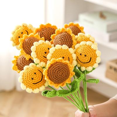 Solsikke Håndvevd Bukett Kreativ Ullstrikket Blomst Solsikke Dekorasjoner Lærerdag Morsdag Bursdagsgave
