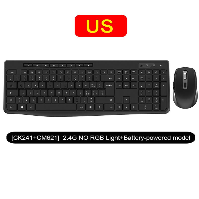 2.4G Wireless Keyboard Mouse Set RGB Backlit Rechargeable Full-Size Rechargeable Ergonomic Business Office Keyboard & Mouse Set