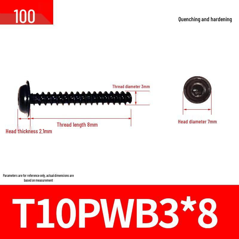 Black Zinc Plated M2 Pan Head Anti-Theft Hex Screws, Flat Tail, Self-Tapping