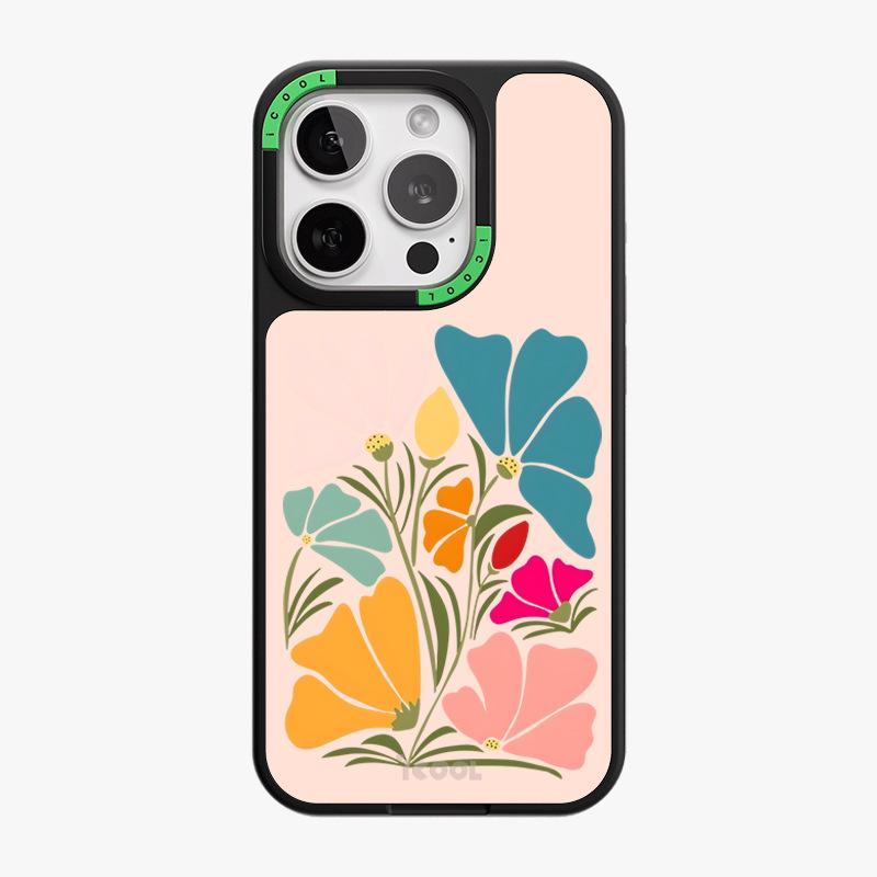 Replaceable Back Plate Mobile Phone Case Iphone15 Flower Apple 14pro Removable Magnetic Two-in-one Can Be Changed At Will