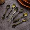 6pcs Vintage Palace Coffee Spoon Set Home Tableware Kitchen Gadget Set Ice Cream Jam Dessert Spoon Afternoon Tea Decor Tool Gift