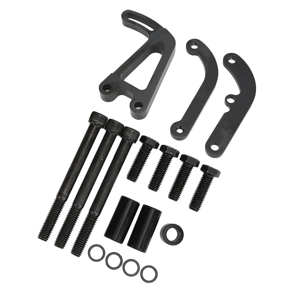 Long Water Pump Power Steering Pump Bracket Kit Aluminum Alloy Replacement for Chevy SBC LWP Small Block