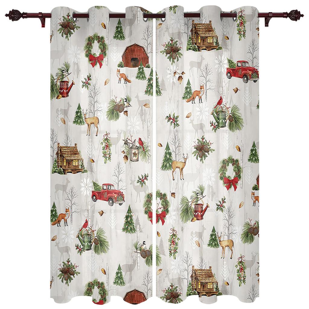 Red Fox Animal Window Curtains Curtains for Living Room Decorative Items Living Room