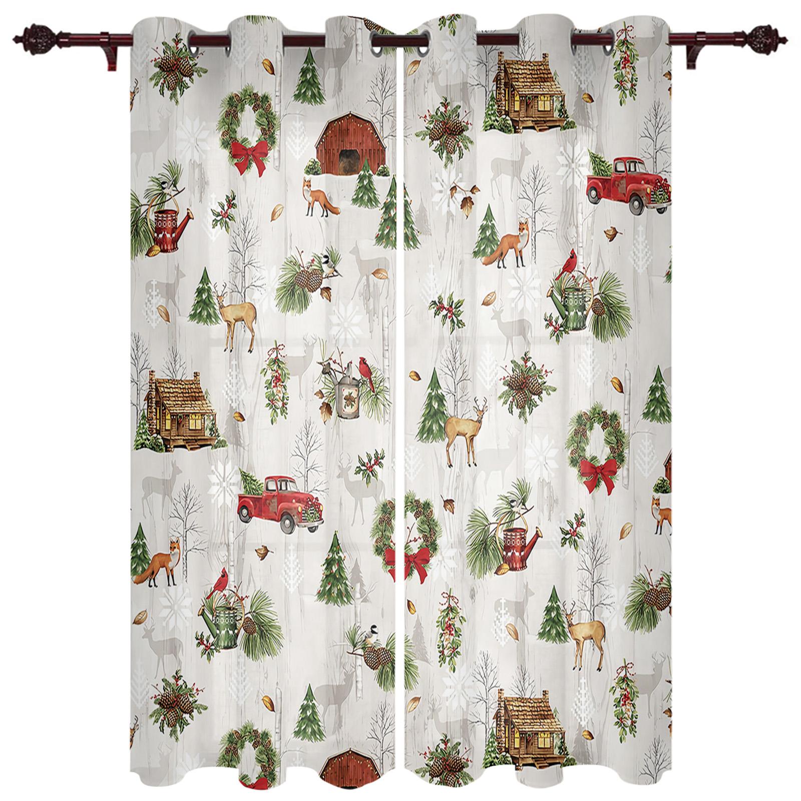 Шторы на окна с изображением красной лисы — фото 16