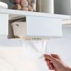 Under Cabinet Paper Towel Holder Adhesive Tape Space Saving Sturdy ABS Wall Mounted Tissue Box for Home Kitchen Bedroom