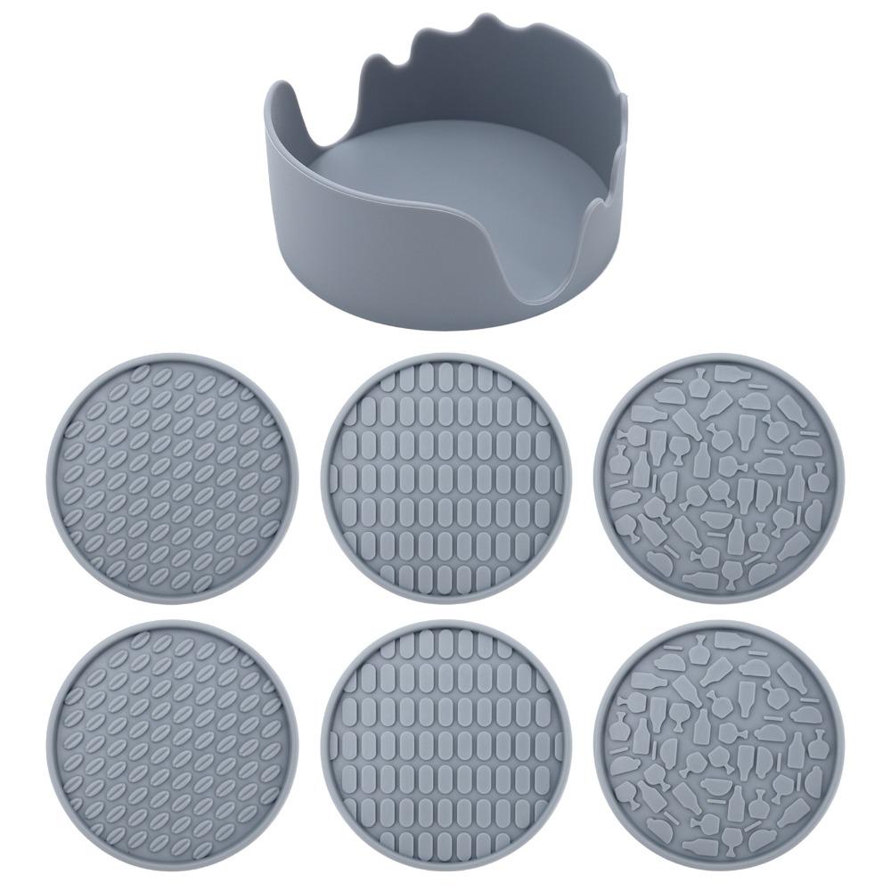 Durable Round Silicone Coasters High Temperature Resistant Thickened Heat Insulation Pad Food Grade 10cm Bowl Pad Home