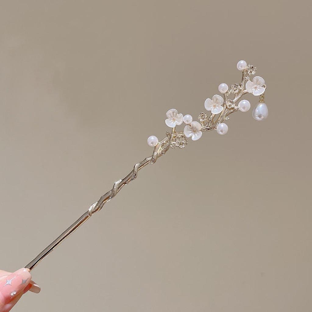 

Современная китайская металлическая заколка для волос: Вдохновленная античностью, простая прическа пучок для женщин