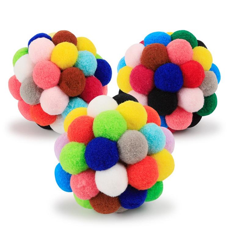 

Colorful 4.5CM Squeaky Plush Ball Cat & Puppy Interactive Toy Small 4.5CM (No Packaging)