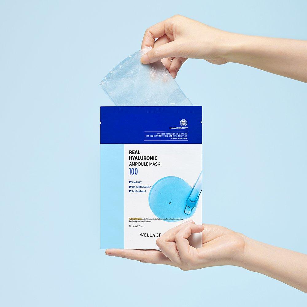 WELLAGE Real Hyaluronic Ampoule Mask 1 sheet x 30