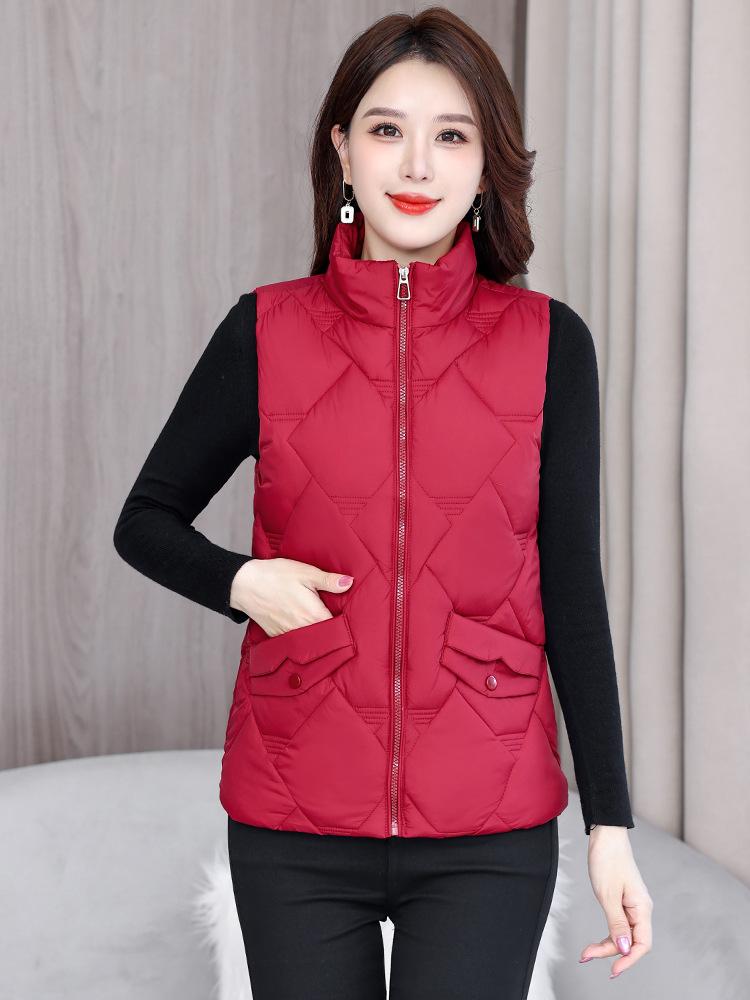 

Женский пуховый жилет весенне-осенне-зимний жилет жилетная одежда популярный модный жилет короткое пальто 5XL-140-75kg красный