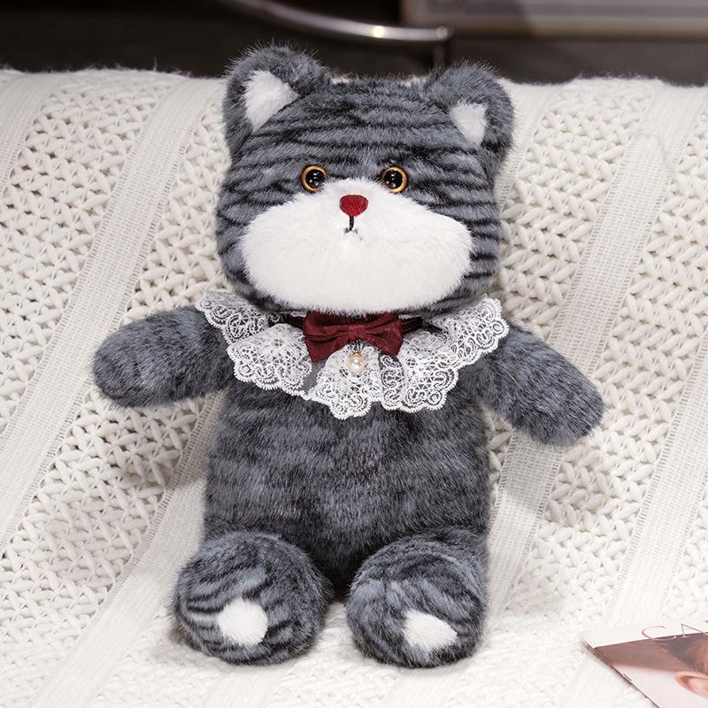 Bib cat doll plush toy kitten doll child soothing rag doll girl birthday gift