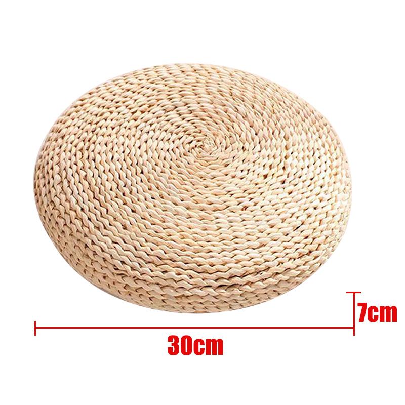 

30/40/45/50cm Round Natural Weave Straw Handmade Pillow Floor Yoga Seat Mat Thickening Chair Tatami Meditation Window Cushion